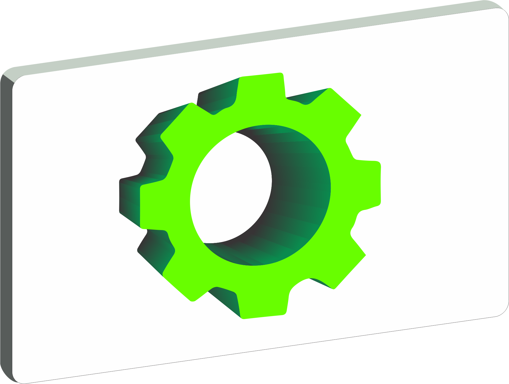 Software de Mantenimiento Representado por Engranaje Verde  Engranaje verde que representa el concepto de software de mantenimiento industrial y empresarial.
