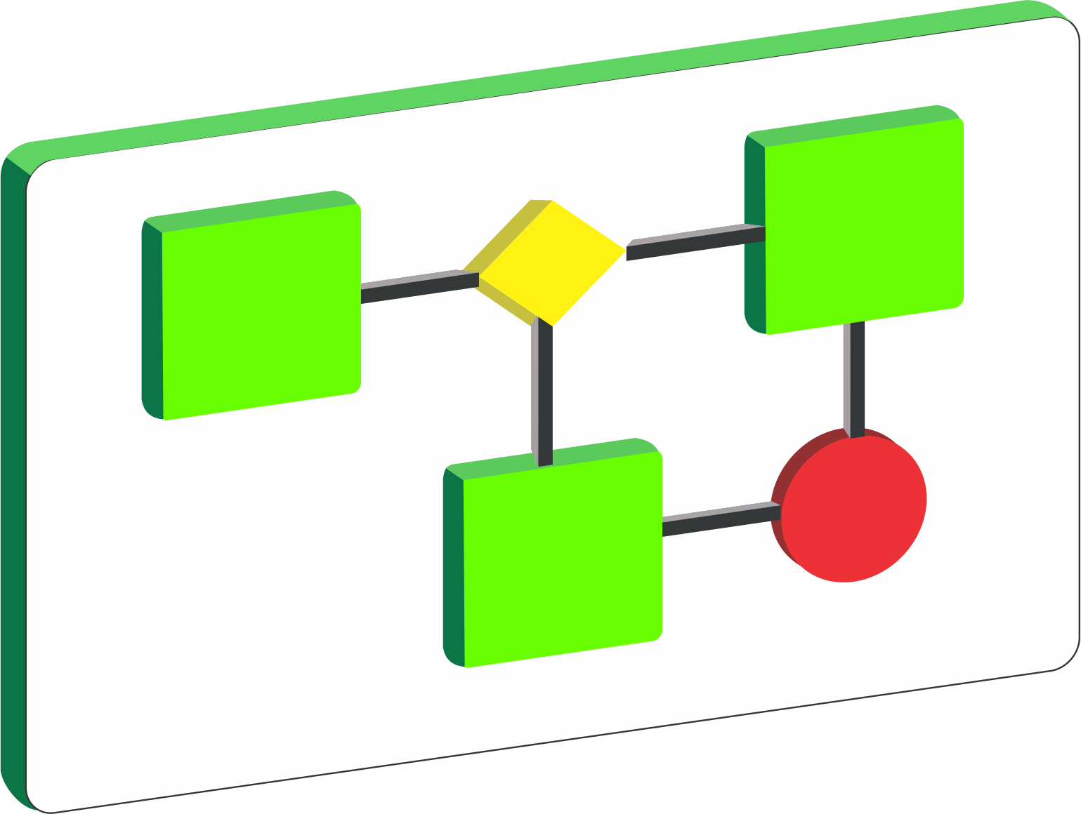 Software para Gestión de Procesos con Gráfico Visual de Flujo Gráfico de procesos representando el software para la gestión de procesos empresariales.